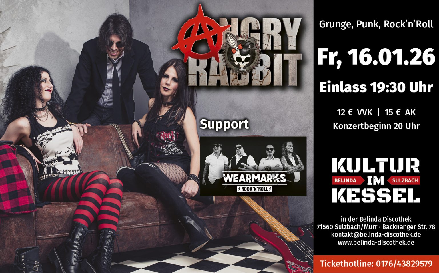 Angry Rabbit & Wearmarks Live – Punkrock trifft 70s Rock’n’Roll ...